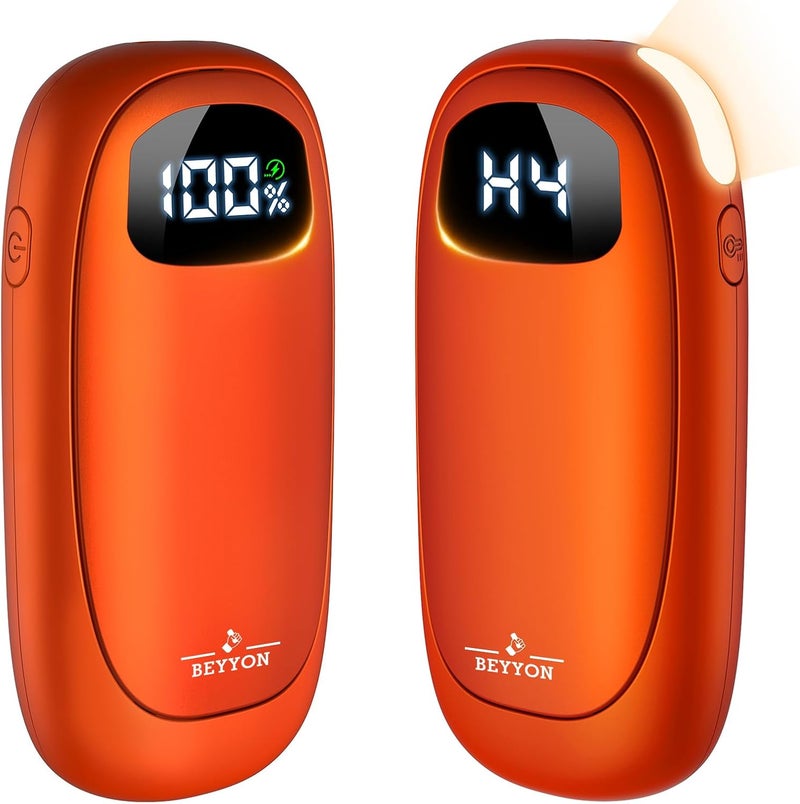 BEYYON B Hand Warmers Rechargeable-Electric Hand Warmers, Max 16 Hrs Warmth Up to 127℉, LED Display & Flashlight, Dual-Side Heating Portable Heater for Golf Hunting Camping for Men Women, Valentine's Day Gifts - Image 1